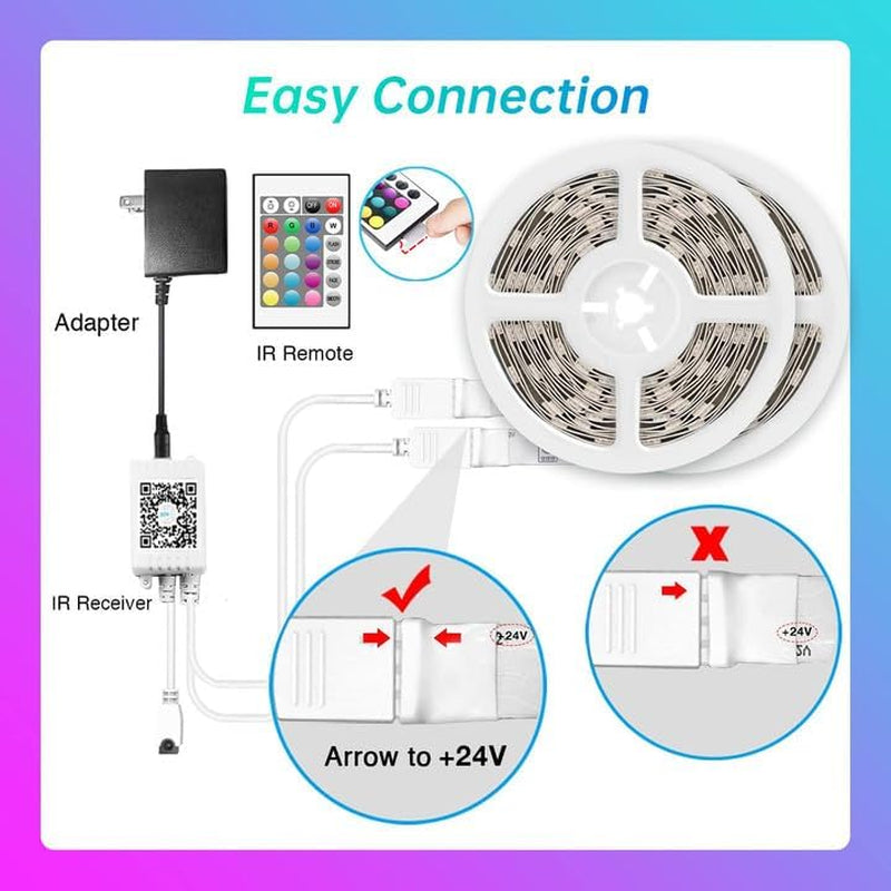 100Ft Bluetooth LED Strip Lights, Music Sync LED Lights Strip, RGB Color Changin
