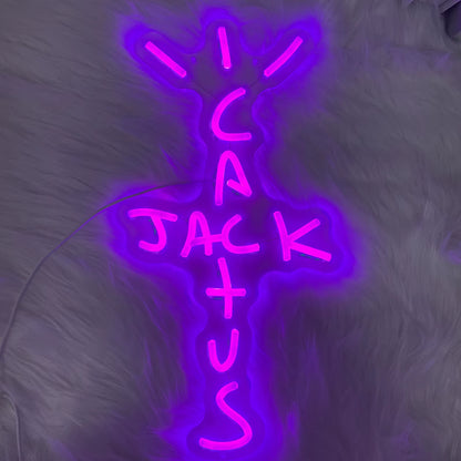 Neon Sign Wall Decor Cactus Jack Neon Sign Neon Sign Light Neon Wall Art Neon Sign Rap Talking Home Bar Pub Party Decor