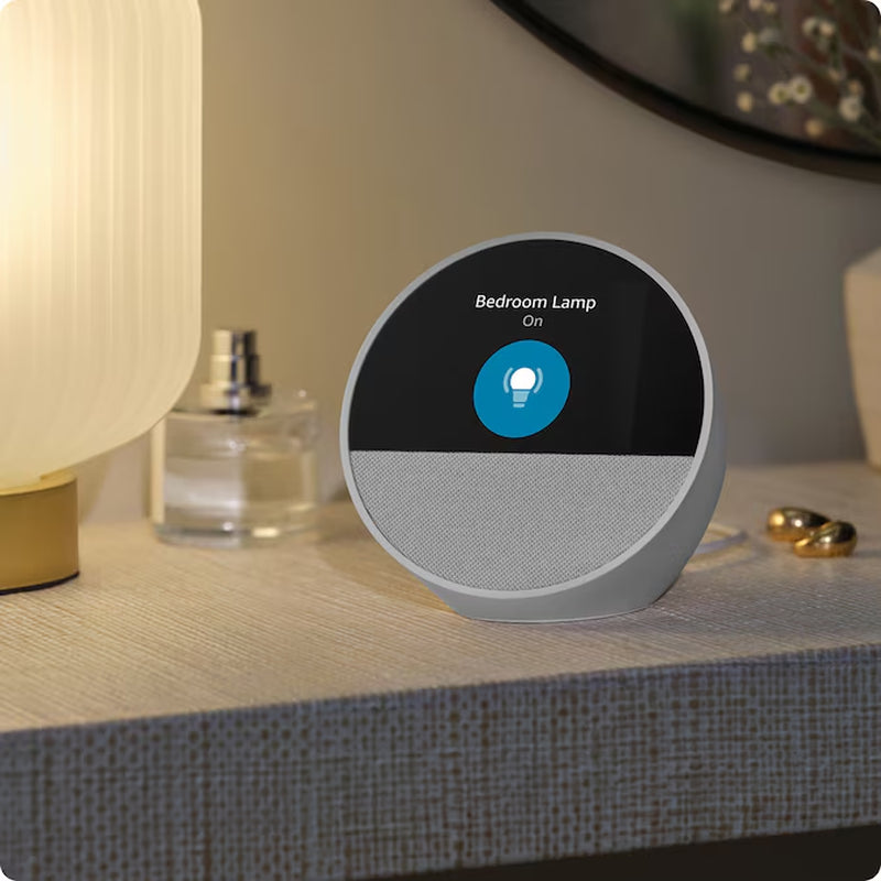 Echo Spot (2024 Release), Smart Alarm Clock with Vibrant Sound and Alexa - Ocean Blue