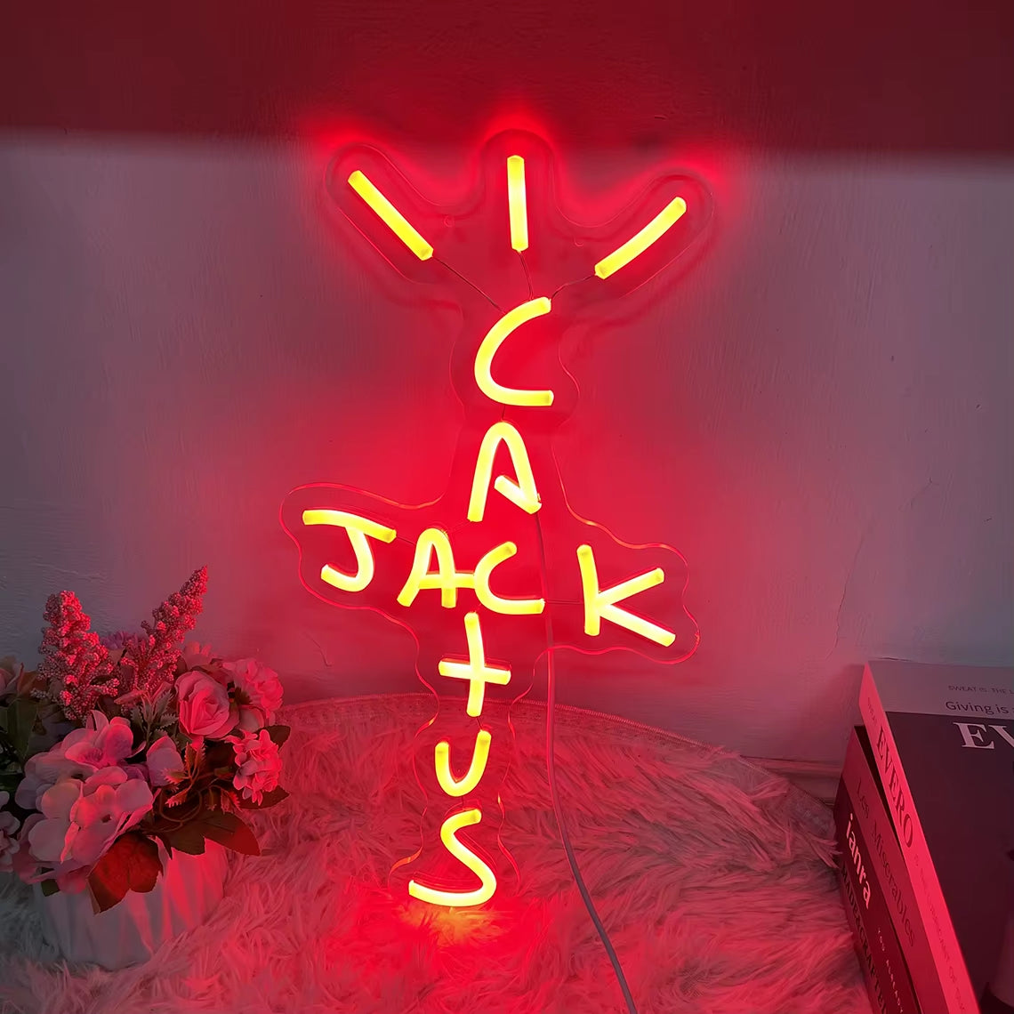 Neon Sign Wall Decor Cactus Jack Neon Sign Neon Sign Light Neon Wall Art Neon Sign Rap Talking Home Bar Pub Party Decor
