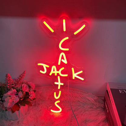 Neon Sign Wall Decor Cactus Jack Neon Sign Neon Sign Light Neon Wall Art Neon Sign Rap Talking Home Bar Pub Party Decor