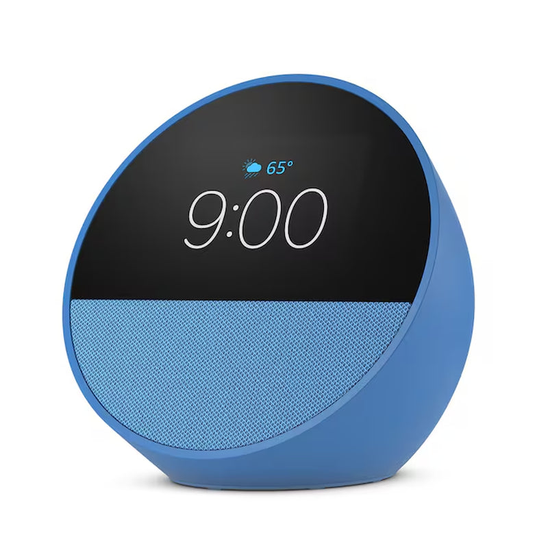Echo Spot (2024 Release), Smart Alarm Clock with Vibrant Sound and Alexa - Ocean Blue